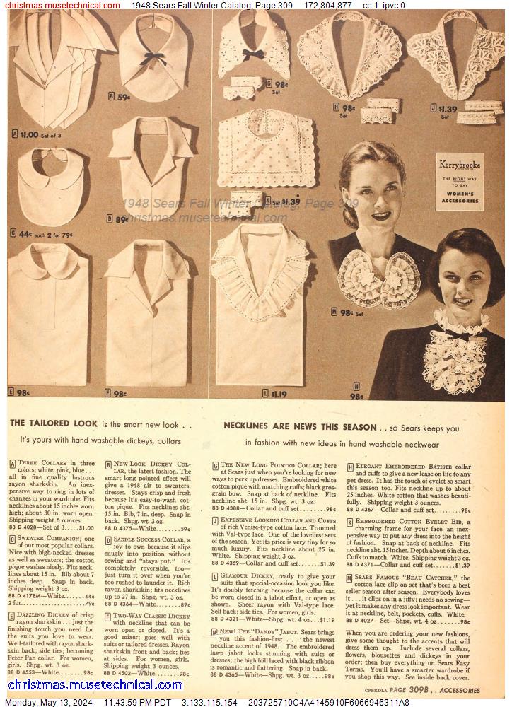 1948 Sears Fall Winter Catalog, Page 309