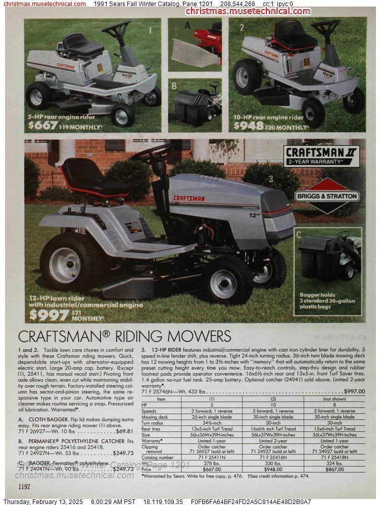 1991 Sears Fall Winter Catalog, Page 1201