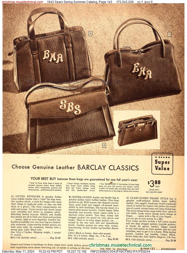 1943 Sears Spring Summer Catalog, Page 143