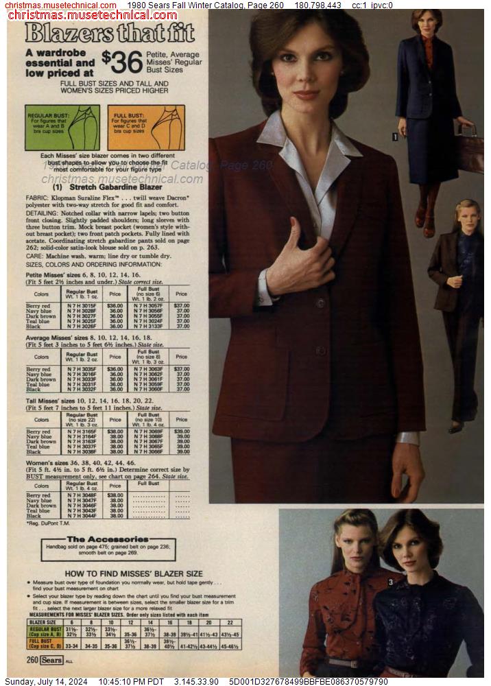 1980 Sears Fall Winter Catalog, Page 260