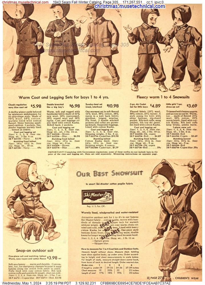 1943 Sears Fall Winter Catalog, Page 305