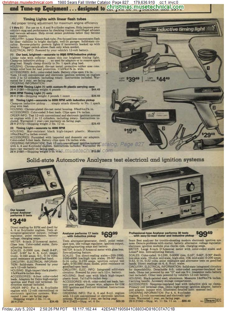 1980 Sears Fall Winter Catalog, Page 827