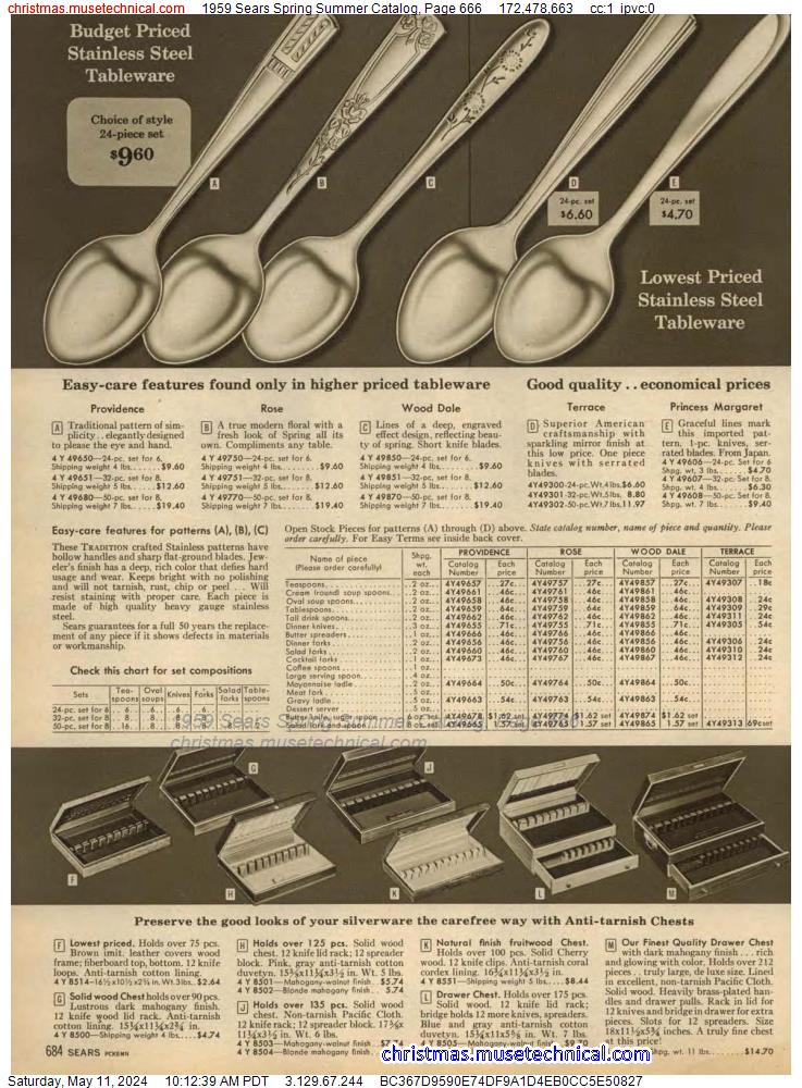 1959 Sears Spring Summer Catalog, Page 666