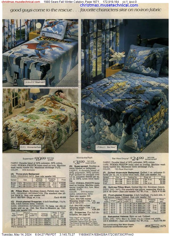 1980 Sears Fall Winter Catalog, Page 1671