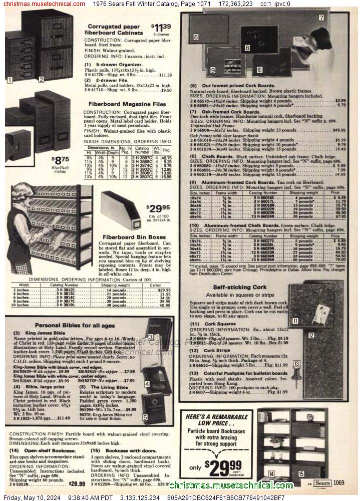1976 Sears Fall Winter Catalog, Page 1071