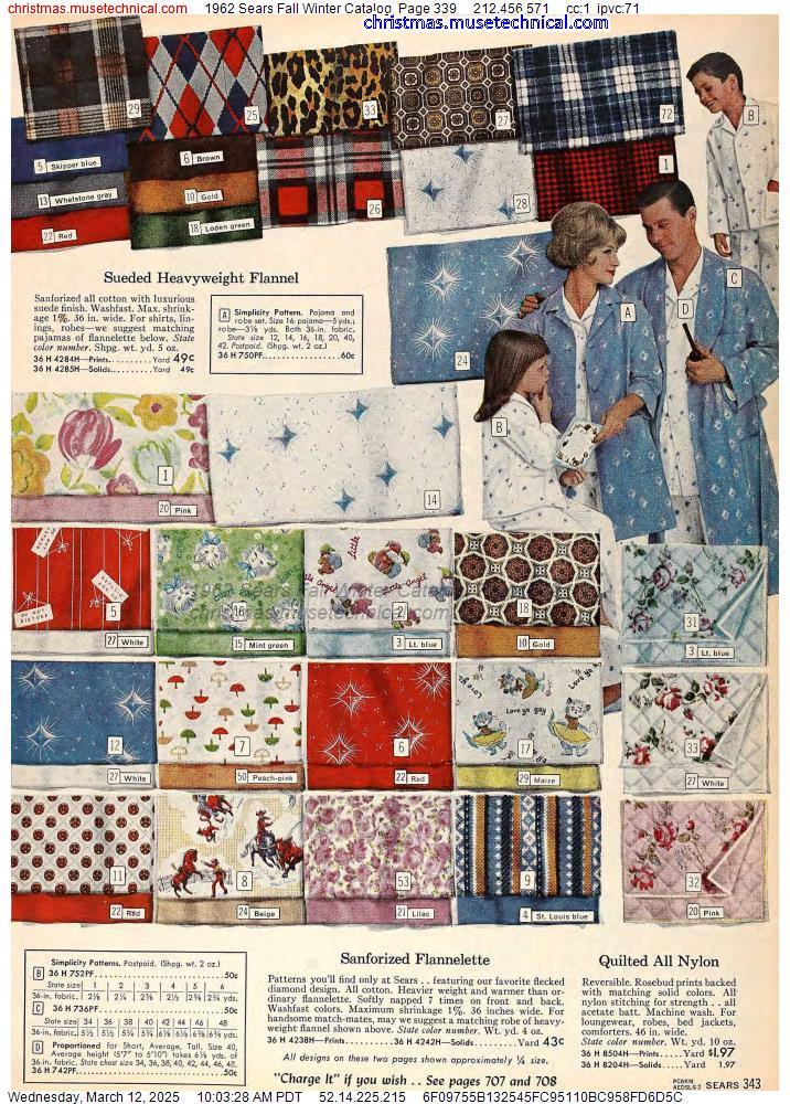 1962 Sears Fall Winter Catalog, Page 339