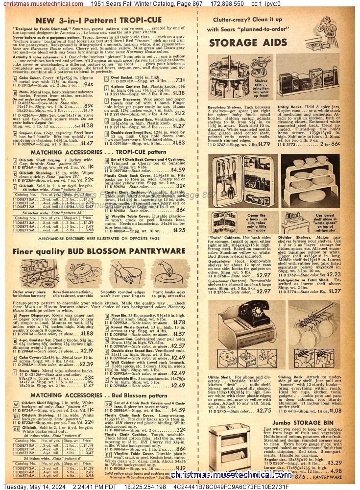 1951 Sears Fall Winter Catalog, Page 867
