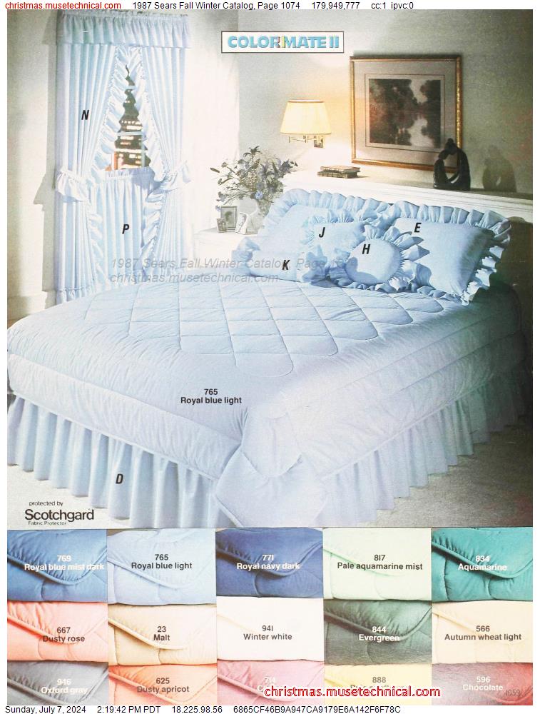 1987 Sears Fall Winter Catalog, Page 1074