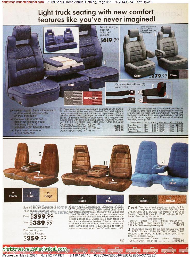 1989 Sears Home Annual Catalog, Page 866