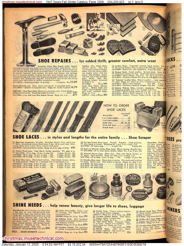 1947 Sears Fall Winter Catalog, Page 1008