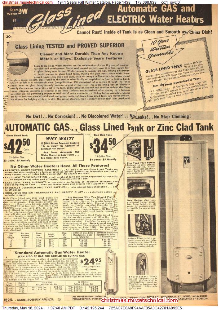 1941 Sears Fall Winter Catalog, Page 1438