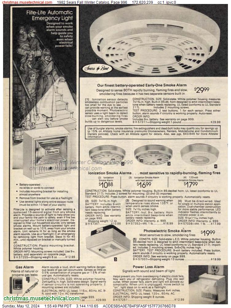 1982 Sears Fall Winter Catalog, Page 996