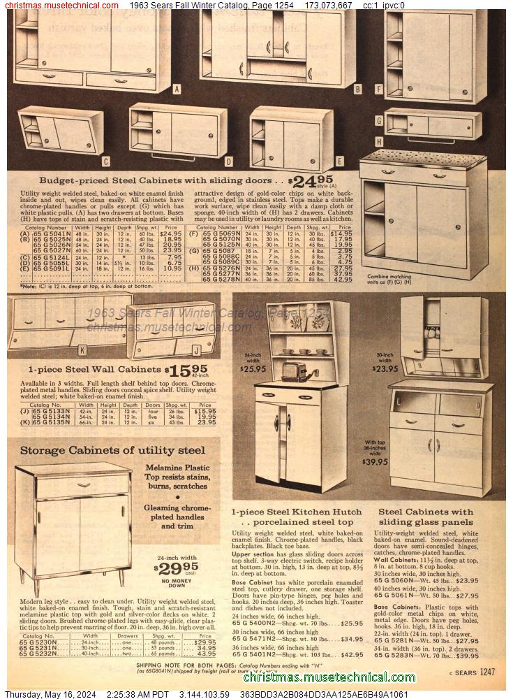 1963 Sears Fall Winter Catalog, Page 1254