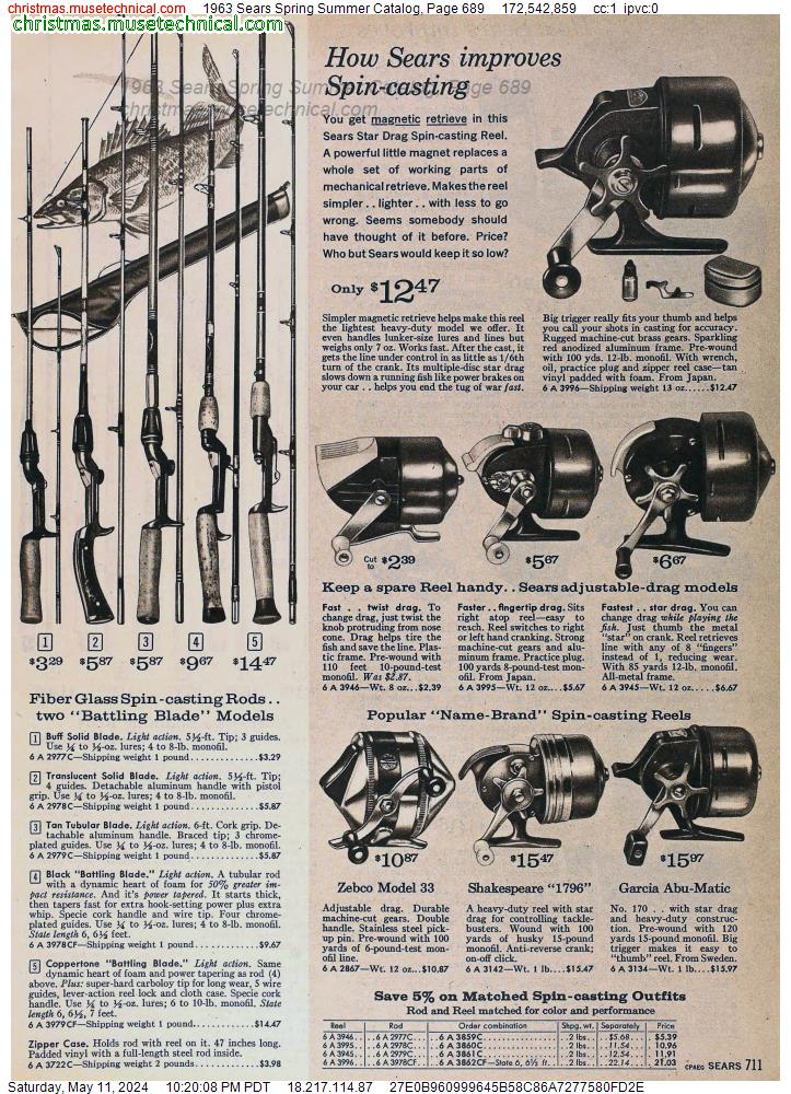 1963 Sears Spring Summer Catalog, Page 689