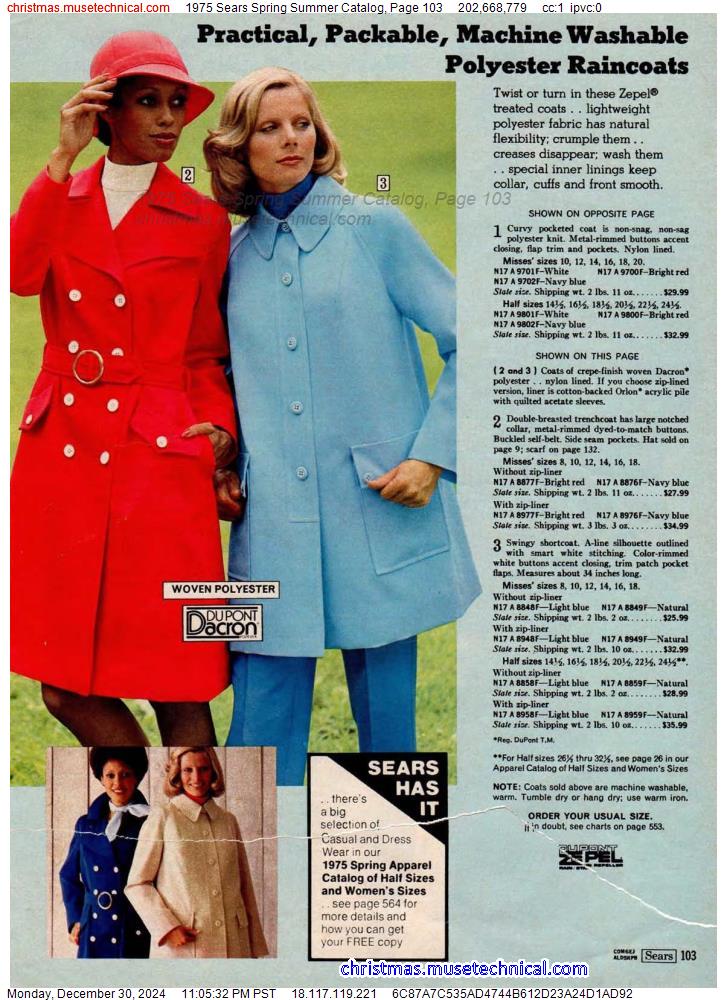 1975 Sears Spring Summer Catalog, Page 103