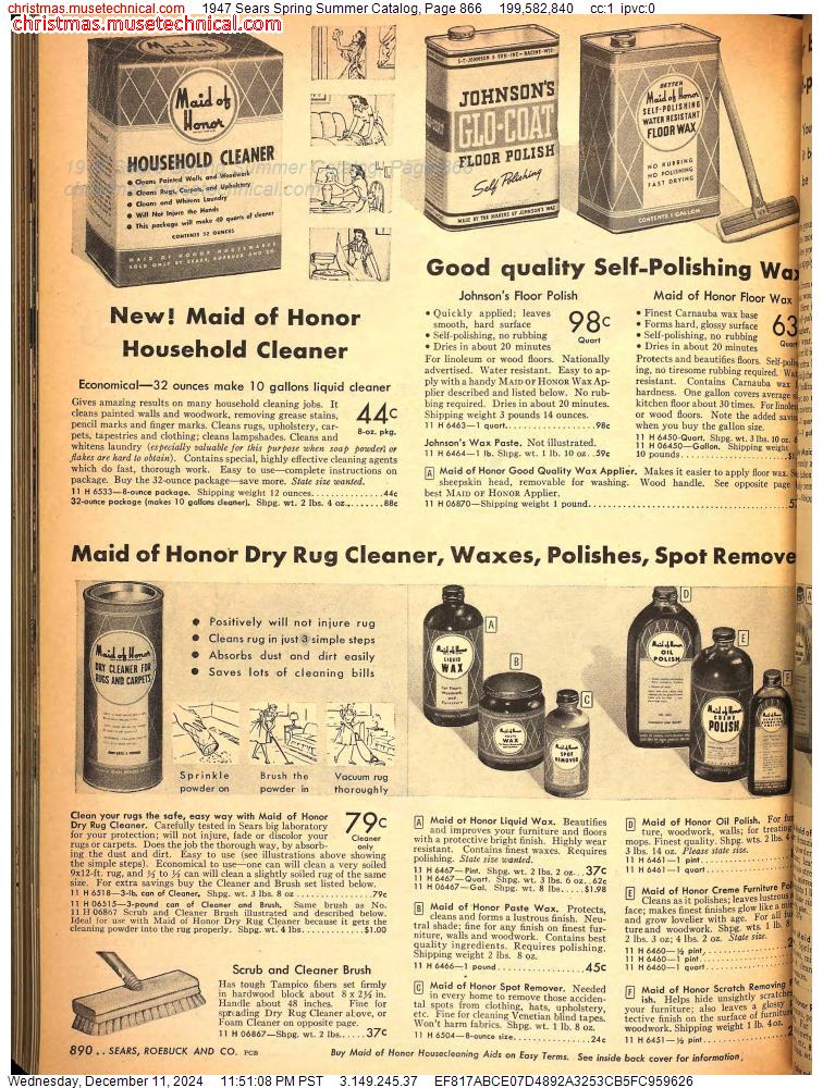 1947 Sears Spring Summer Catalog, Page 866