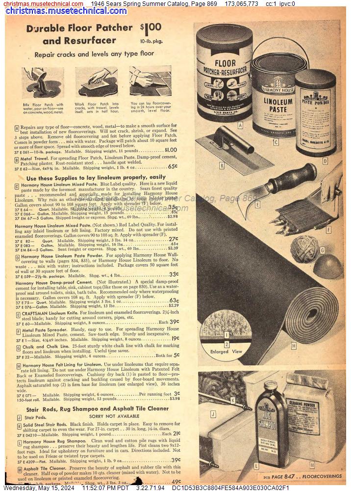 1946 Sears Spring Summer Catalog, Page 869