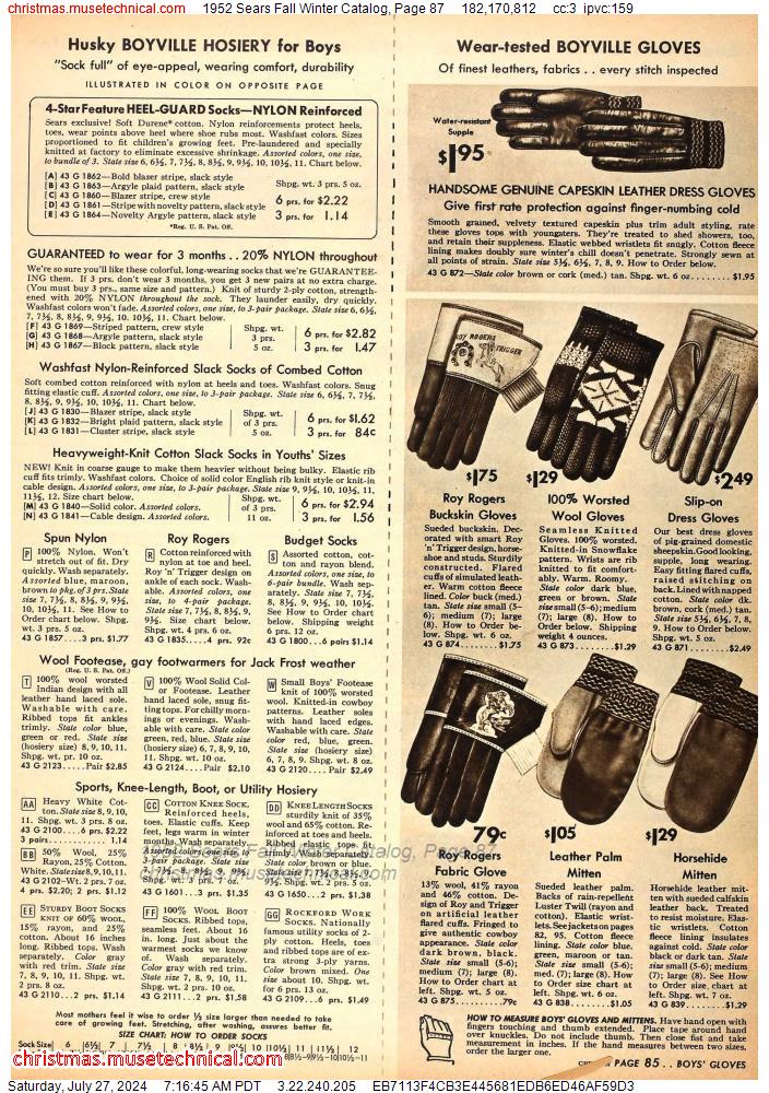 1952 Sears Fall Winter Catalog, Page 87