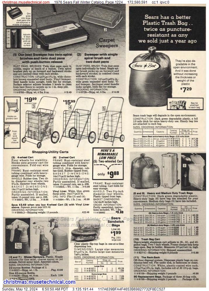 1976 Sears Fall Winter Catalog, Page 1224