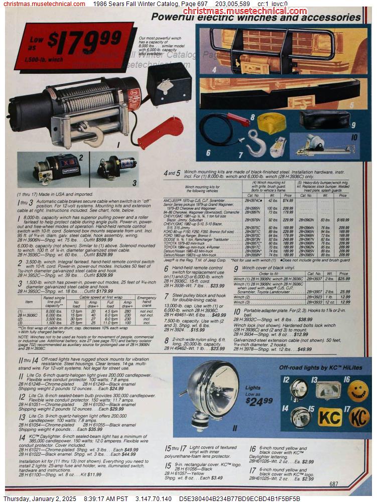 1986 Sears Fall Winter Catalog, Page 697