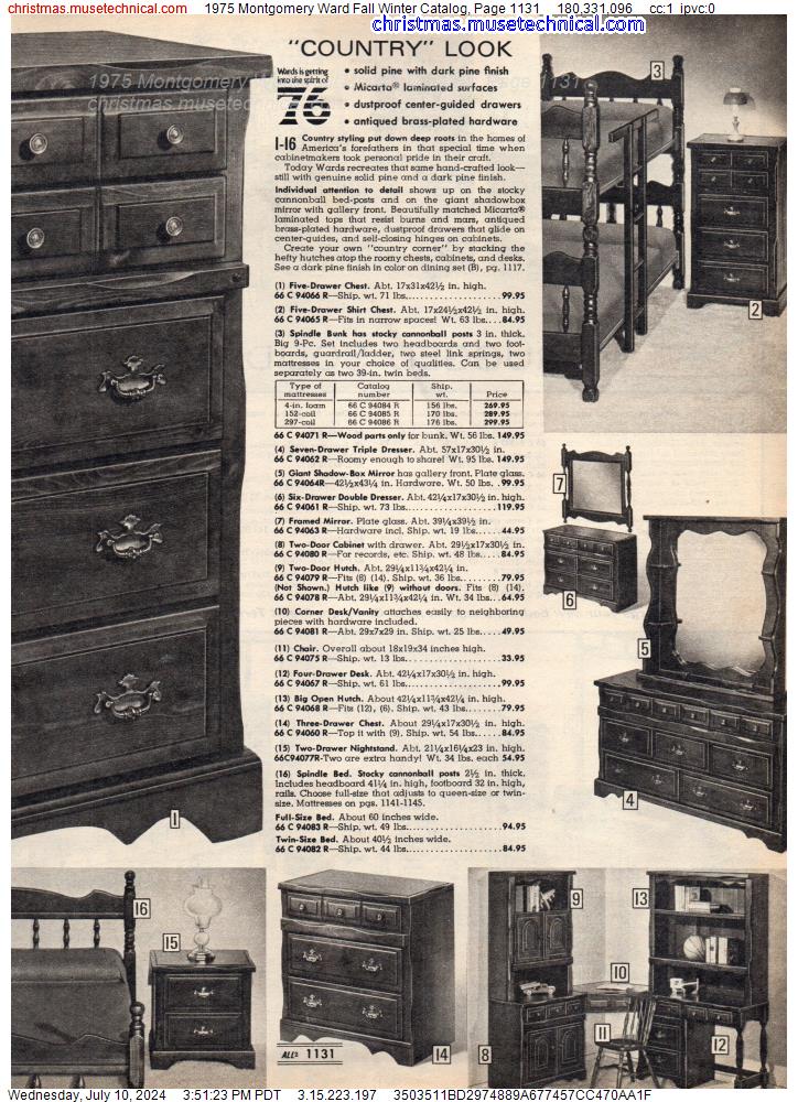 1975 Montgomery Ward Fall Winter Catalog, Page 1131