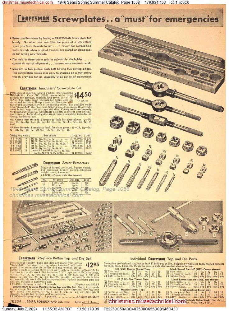 1946 Sears Spring Summer Catalog, Page 1058