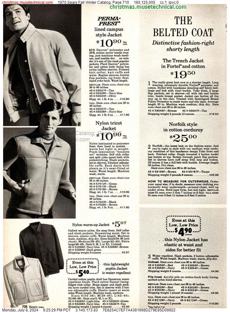 1970 Sears Fall Winter Catalog, Page 710