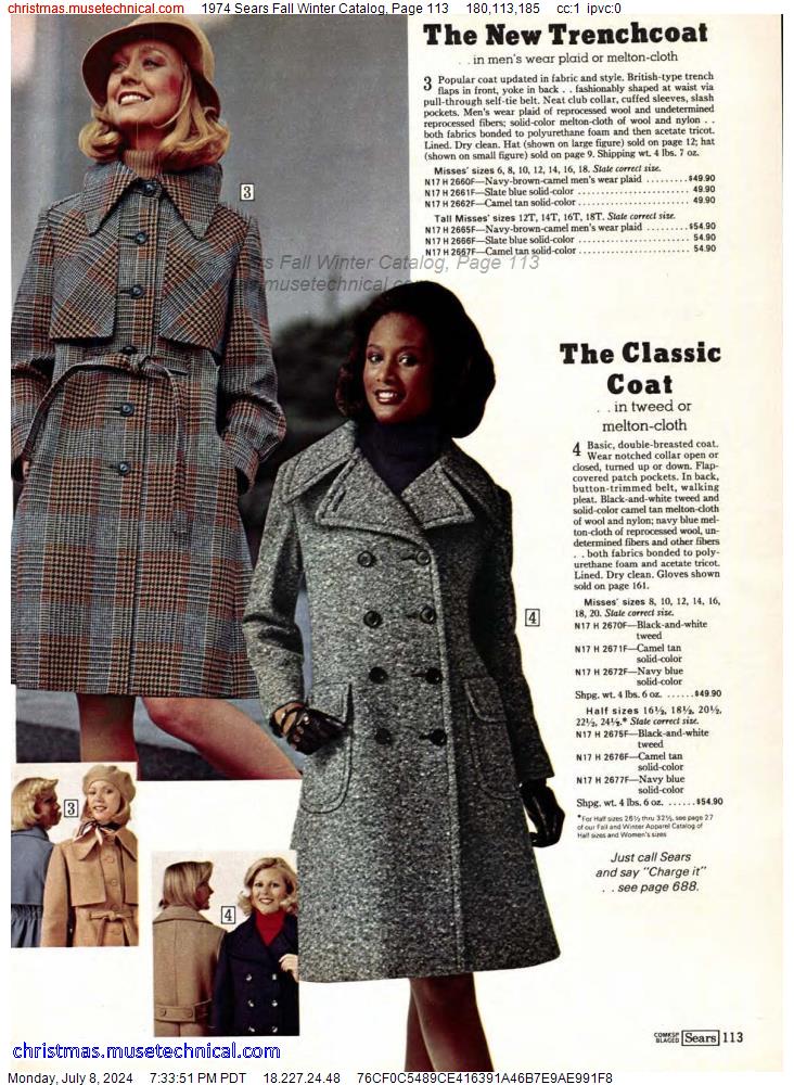 1974 Sears Fall Winter Catalog, Page 113
