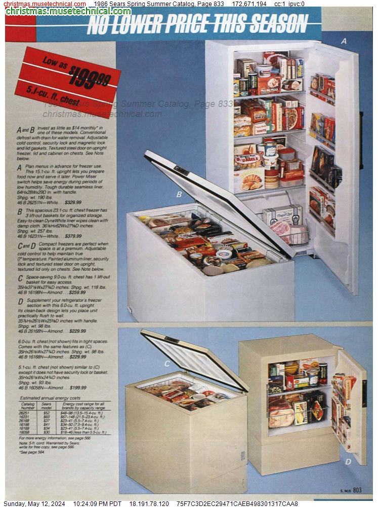 1986 Sears Spring Summer Catalog, Page 833