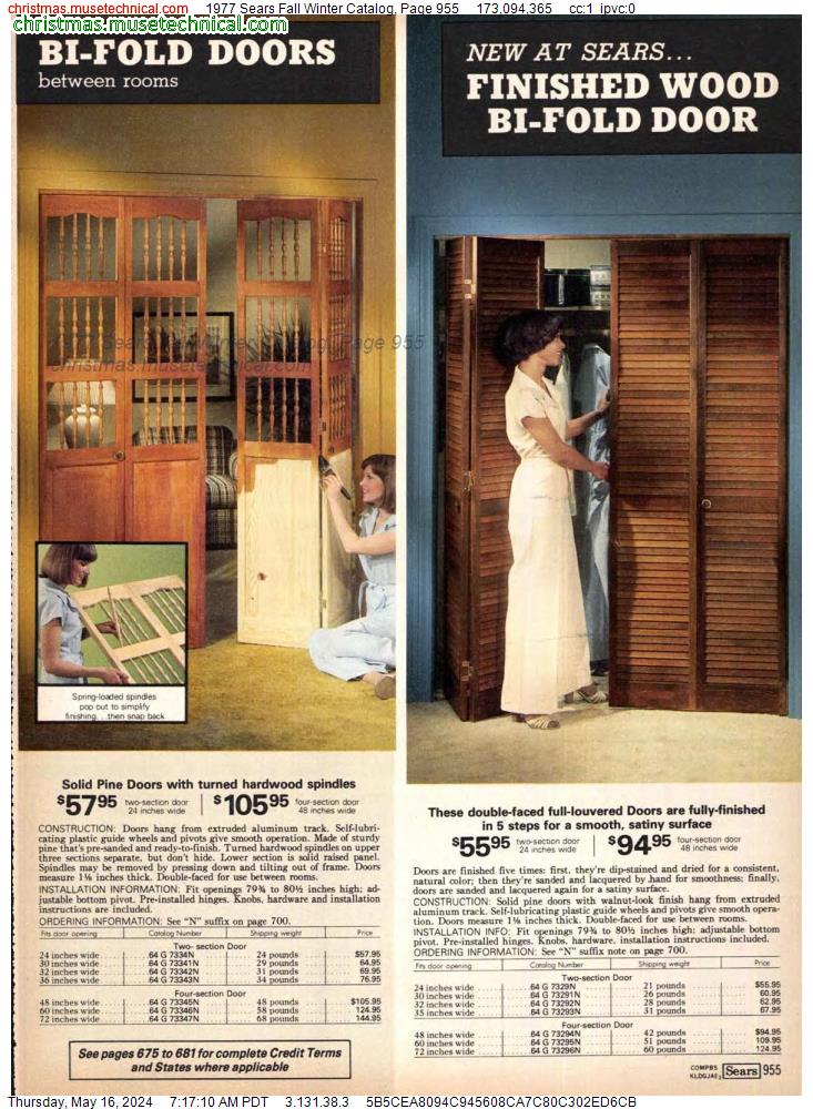 1977 Sears Fall Winter Catalog, Page 955