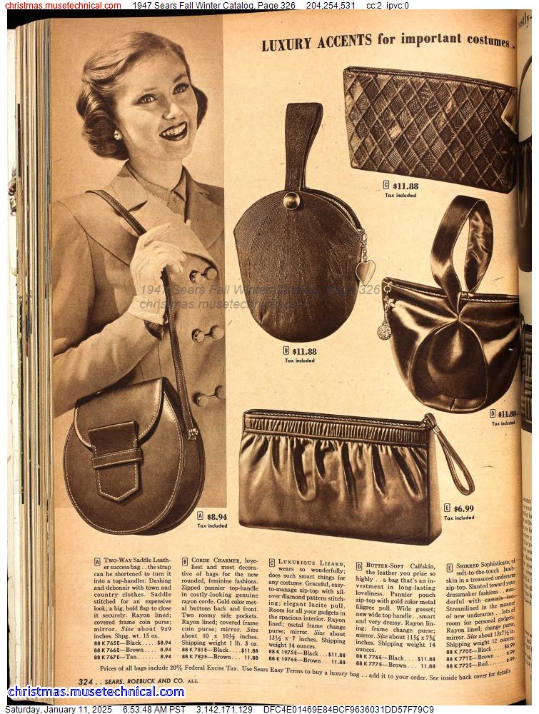 1947 Sears Fall Winter Catalog, Page 326