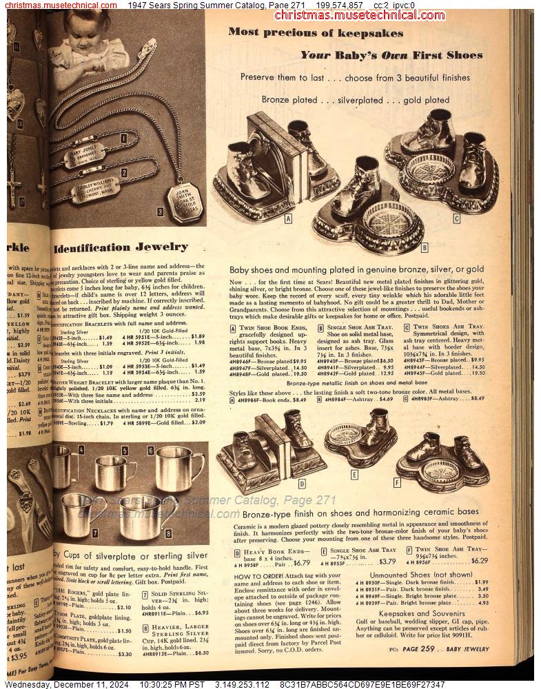 1947 Sears Spring Summer Catalog, Page 271