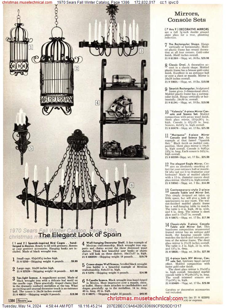 1970 Sears Fall Winter Catalog, Page 1386