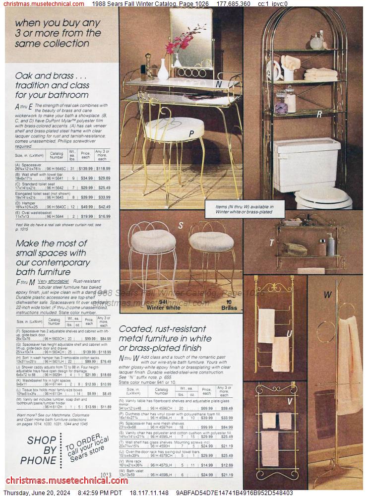1988 Sears Fall Winter Catalog, Page 1026