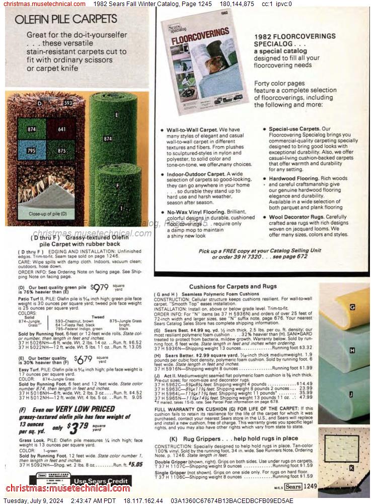 1982 Sears Fall Winter Catalog, Page 1245