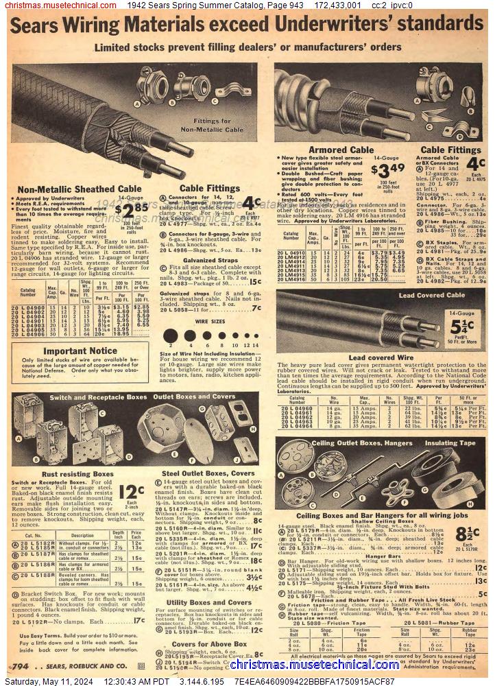 1942 Sears Spring Summer Catalog, Page 943