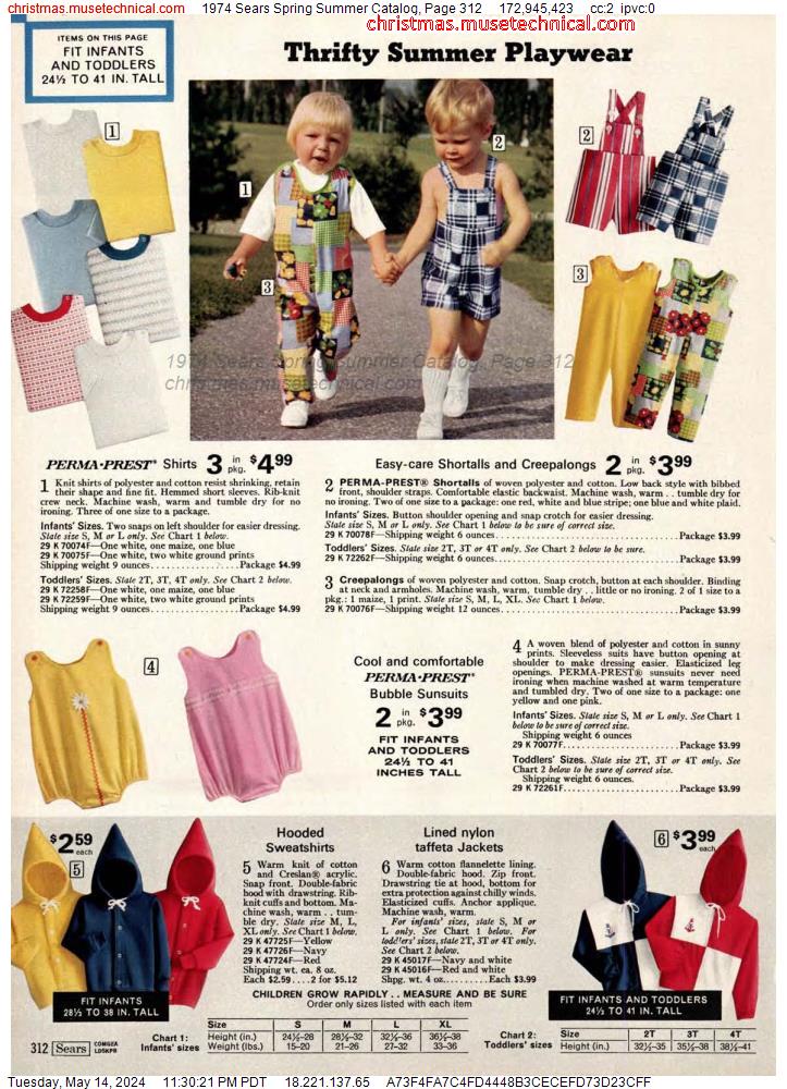 1974 Sears Spring Summer Catalog, Page 312