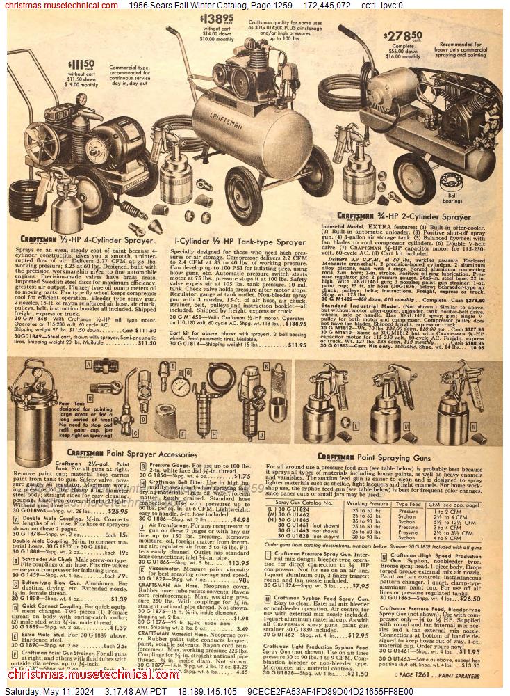 1956 Sears Fall Winter Catalog, Page 1259