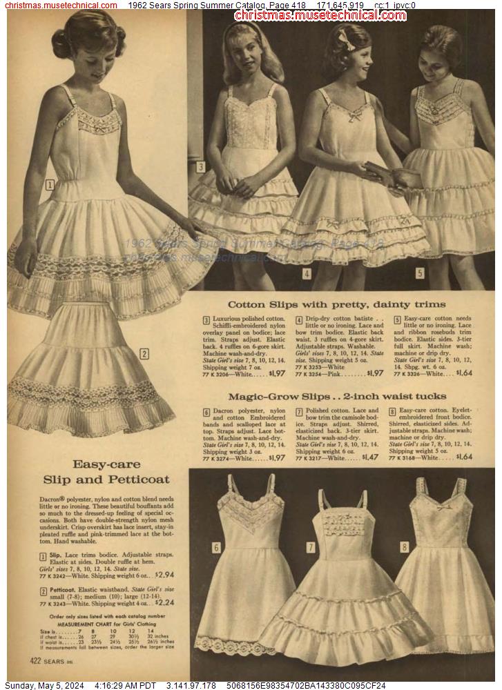 1962 Sears Spring Summer Catalog, Page 418