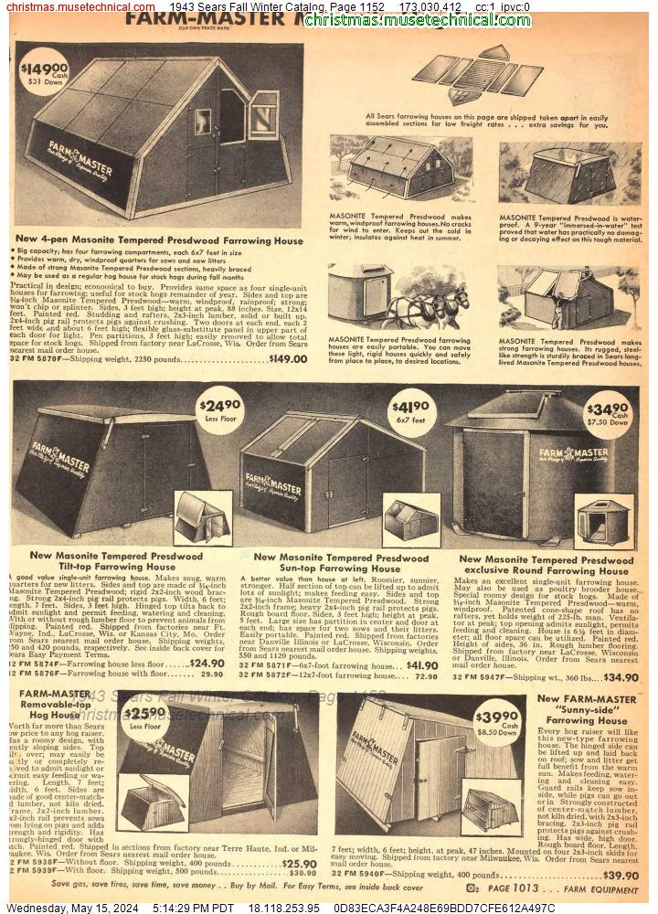 1943 Sears Fall Winter Catalog, Page 1152