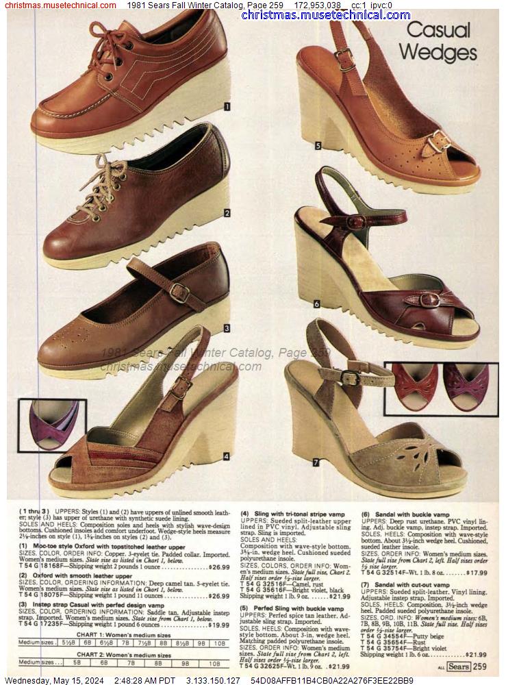 1981 Sears Fall Winter Catalog, Page 259