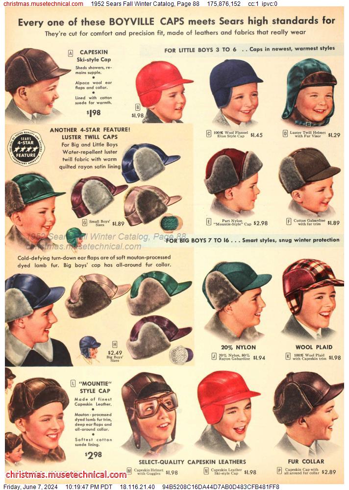 1952 Sears Fall Winter Catalog, Page 88