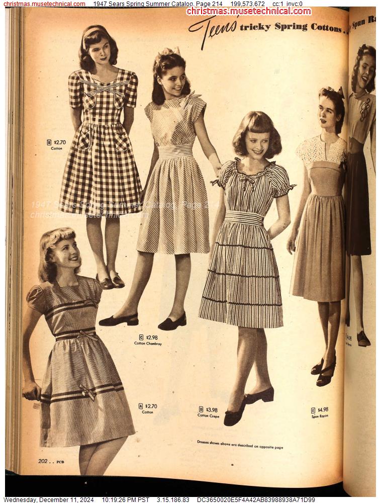 1947 Sears Spring Summer Catalog, Page 214