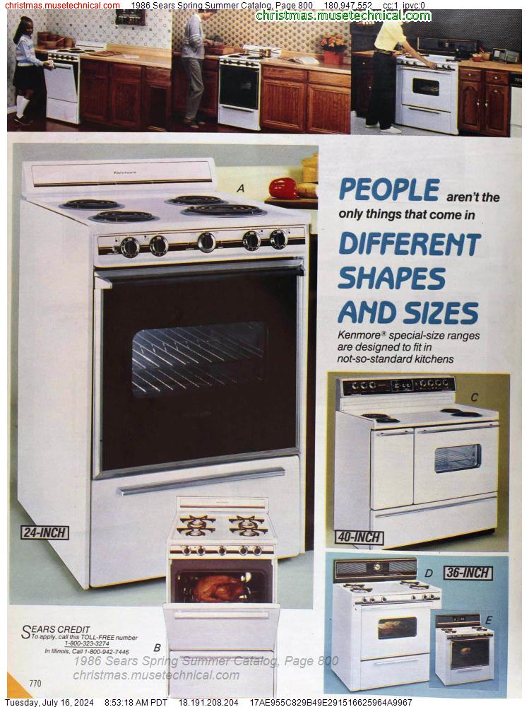 1986 Sears Spring Summer Catalog, Page 800