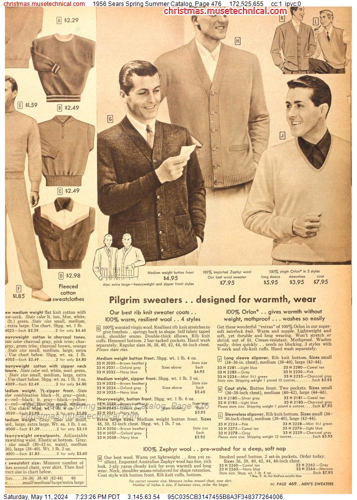 1956 Sears Spring Summer Catalog, Page 476