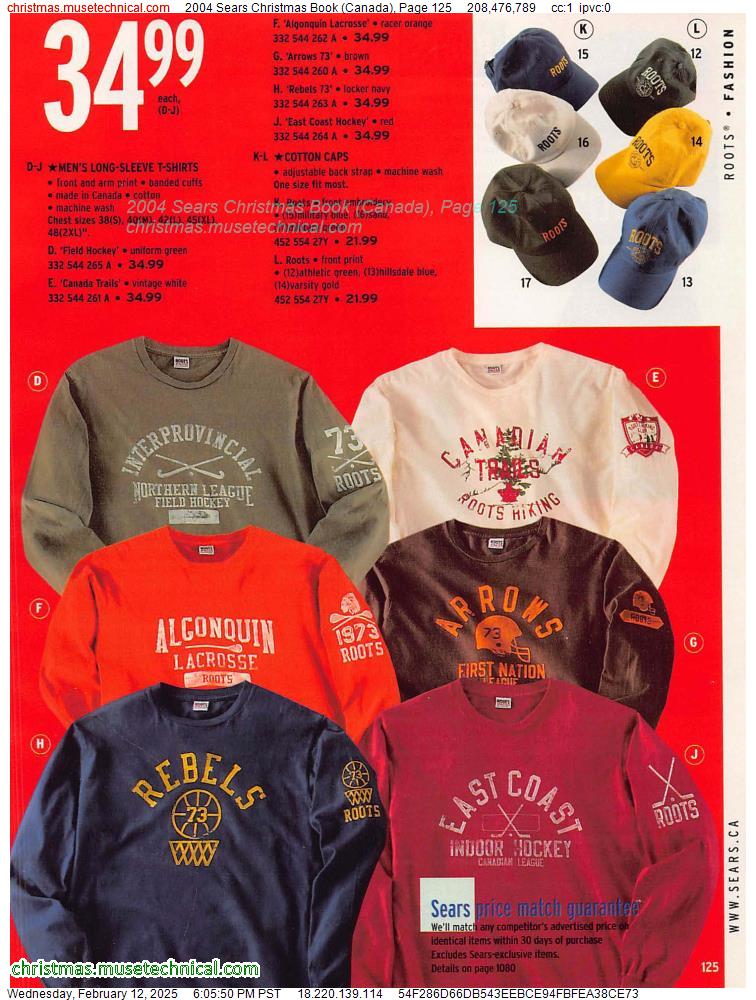 2004 Sears Christmas Book (Canada), Page 125