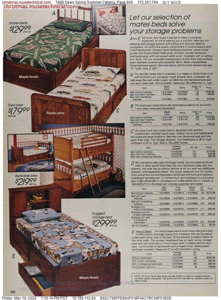 1988 Sears Spring Summer Catalog, Page 940