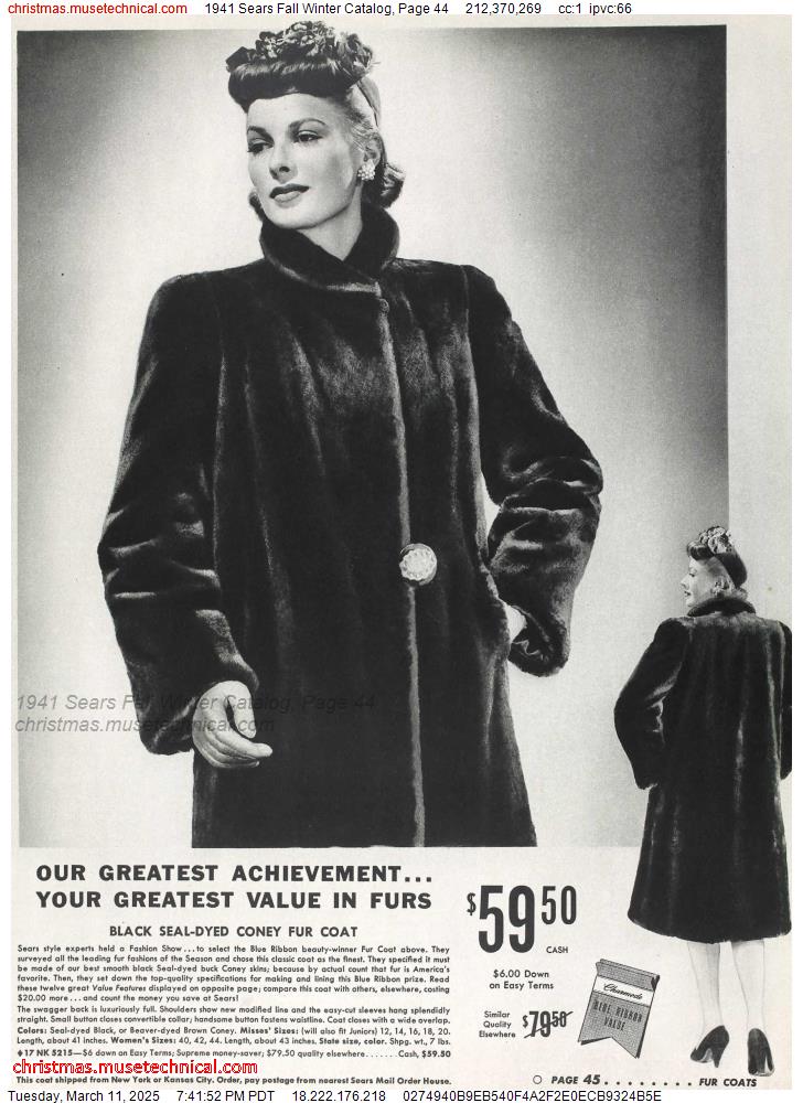 1941 Sears Fall Winter Catalog, Page 44