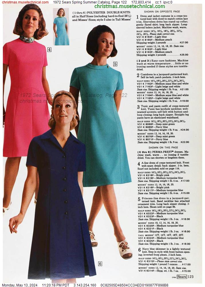 1972 Sears Spring Summer Catalog, Page 122