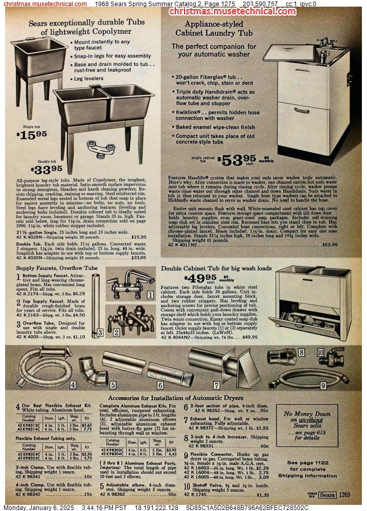 1968 Sears Spring Summer Catalog 2, Page 1275